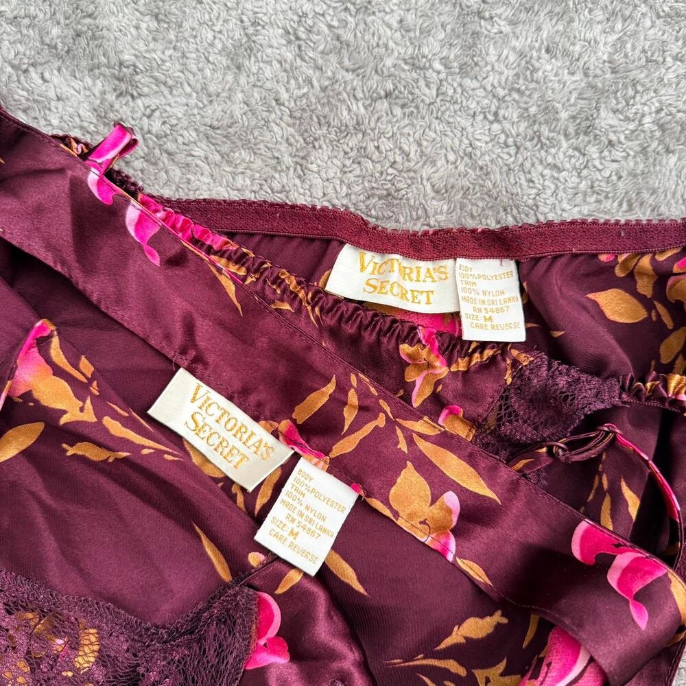 Vintage Victoria Secret Burgundy Floral Lingerie … - image 4